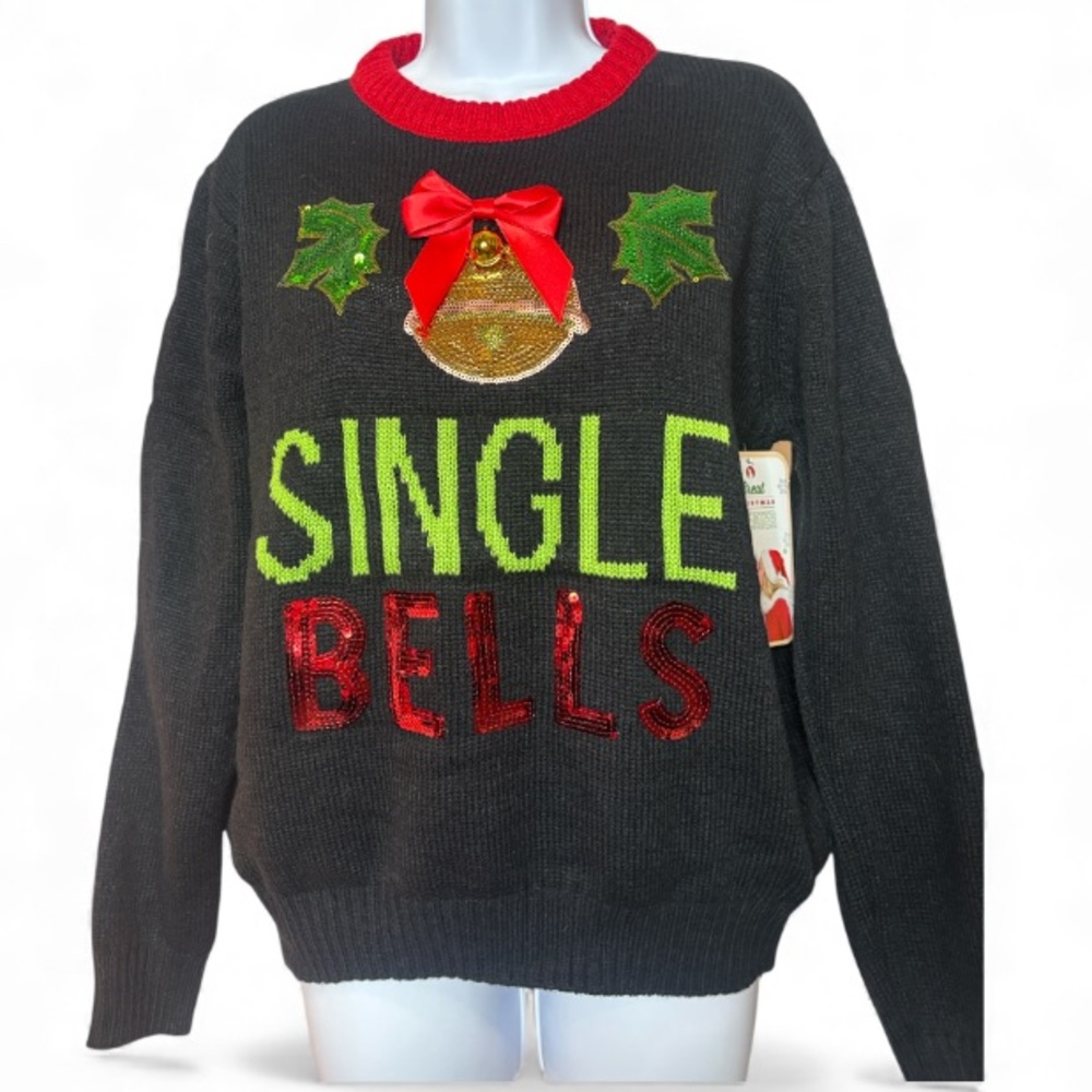 Great Christmas Sweater - “NWT” SINGLE BELLS Festive Holiday Sweater - Small